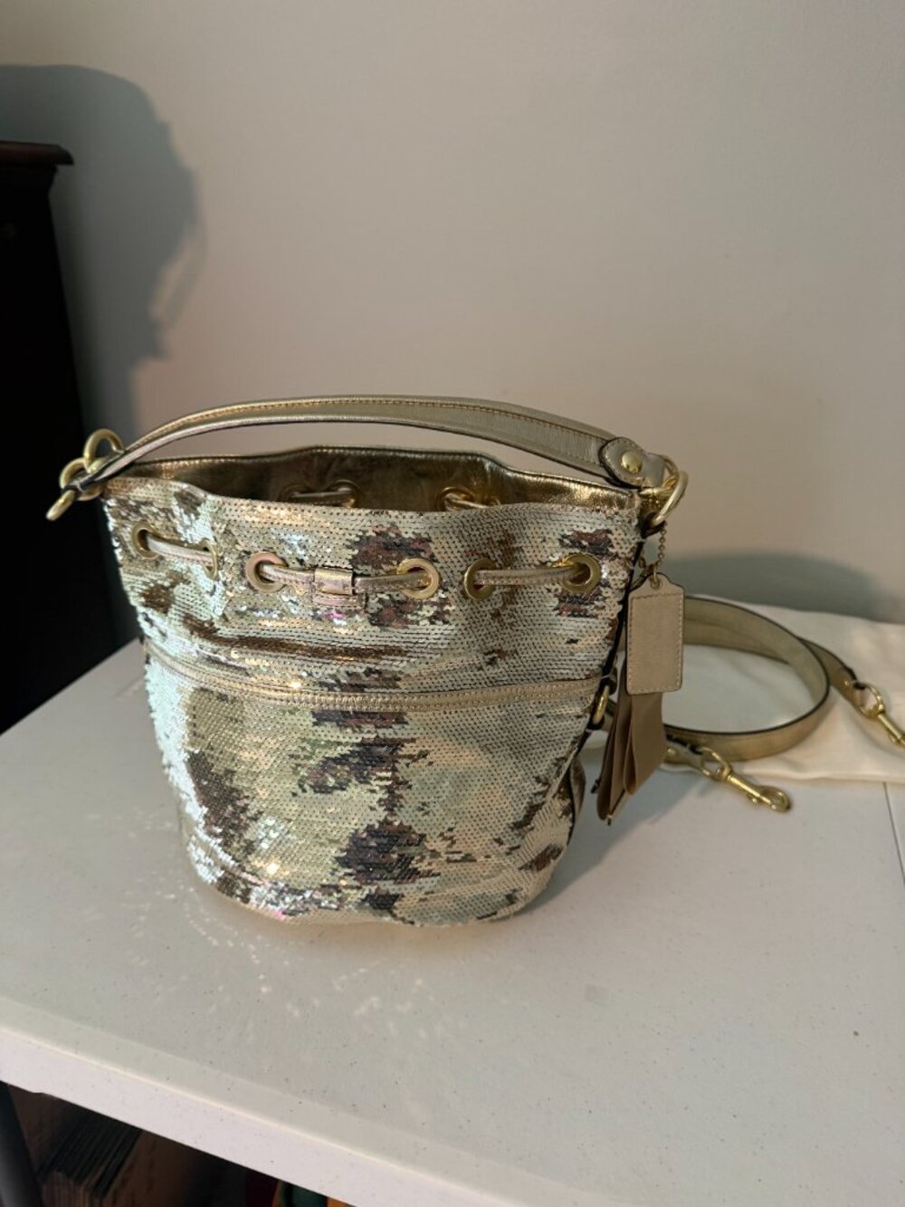Coach Sequin Gold Purse 17906 - Picture 2 of 4